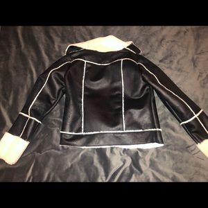 Black Sherpa style jacket with fur cuffs